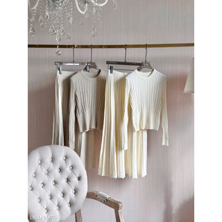 Set Len Xếp Ly Áo Body Mix Chân Váy Maxi Chuẩn Linh Hoàng