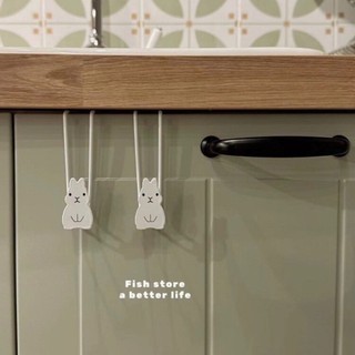 Móc Treo Cửa Tủ Hình Thỏ, Móc Treo Đồ Bằng Kim Loại Không Cần Khoan -TotoMoo.homdecor