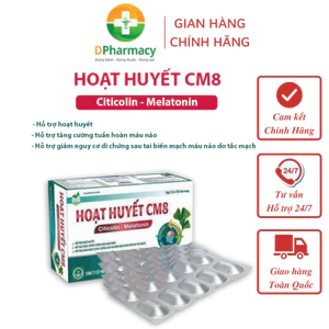 Viên Uống Hoạt Huyết CM8, hỗ trợ cải thiện tuần hoàn máu não, giảm đau đầu, mất ngủ