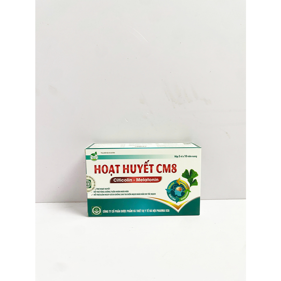 Viên Uống Hoạt Huyết CM8, hỗ trợ cải thiện tuần hoàn máu não, giảm đau đầu, mất ngủ