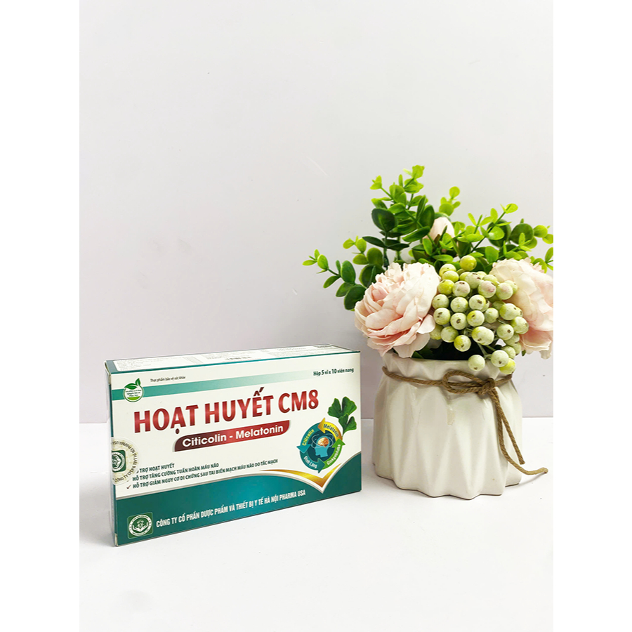 Viên Uống Hoạt Huyết CM8, hỗ trợ cải thiện tuần hoàn máu não, giảm đau đầu, mất ngủ