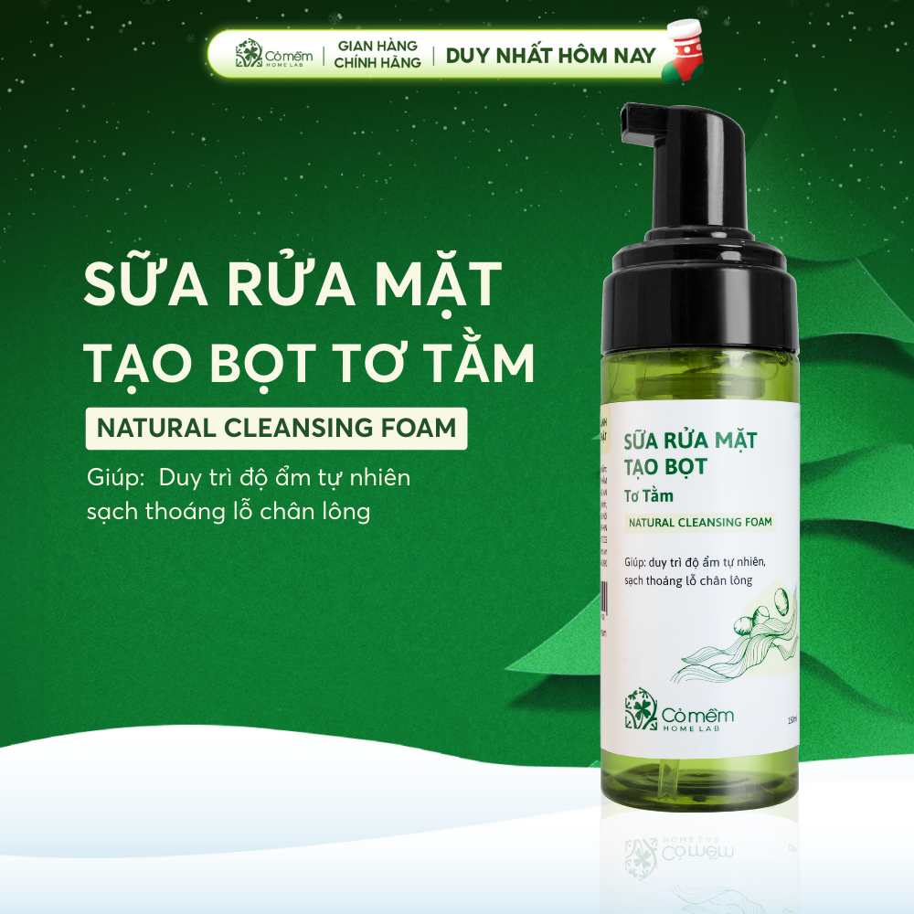 Sữa Rửa Mặt Tạo Bọt Tơ Tằm Dưỡng Ẩm Làm Sạch Sâu Cỏ Mềm 150ml