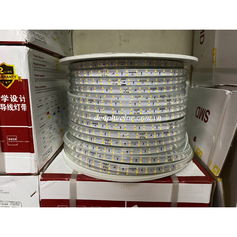 100M 50M 30M 20M Dây Led đôi 2835 tặng kèm nguồn chống nước trang trí ngoài trời quấn cây siêu sáng