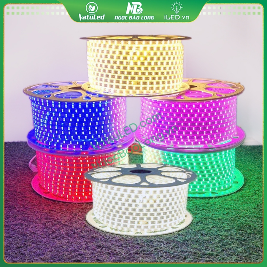 100M 50M 30M 20M Dây Led đôi 2835 tặng kèm nguồn chống nước trang trí ngoài trời quấn cây siêu sáng
