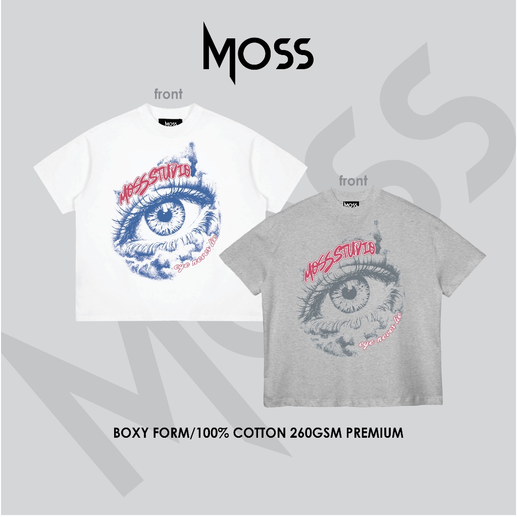ÁO THUN  BOXY 260GSM "EYE NEVER LIE" IN TRAME KÉO LỤA "MẮT" - CHẤT COTTON 100% 260GSM PREMIUM MOSS.STU