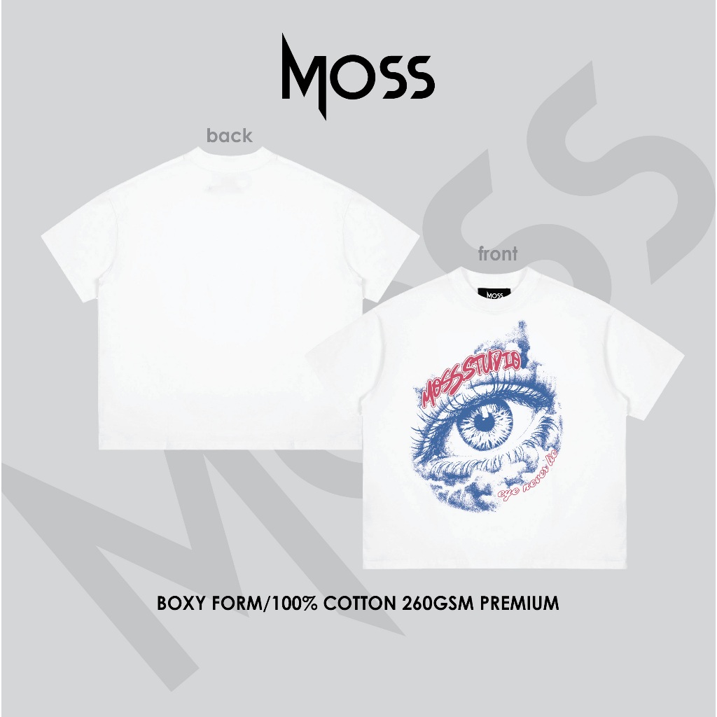 ÁO THUN  BOXY 260GSM "EYE NEVER LIE" IN TRAME KÉO LỤA "MẮT" - CHẤT COTTON 100% 260GSM PREMIUM MOSS.STU