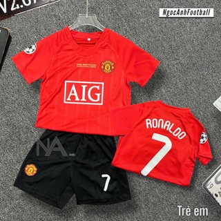 Bộ Đồ Bóng Đá Trẻ Em In Sẵn Cầu Thủ (Gồm Áo + Quần Short)