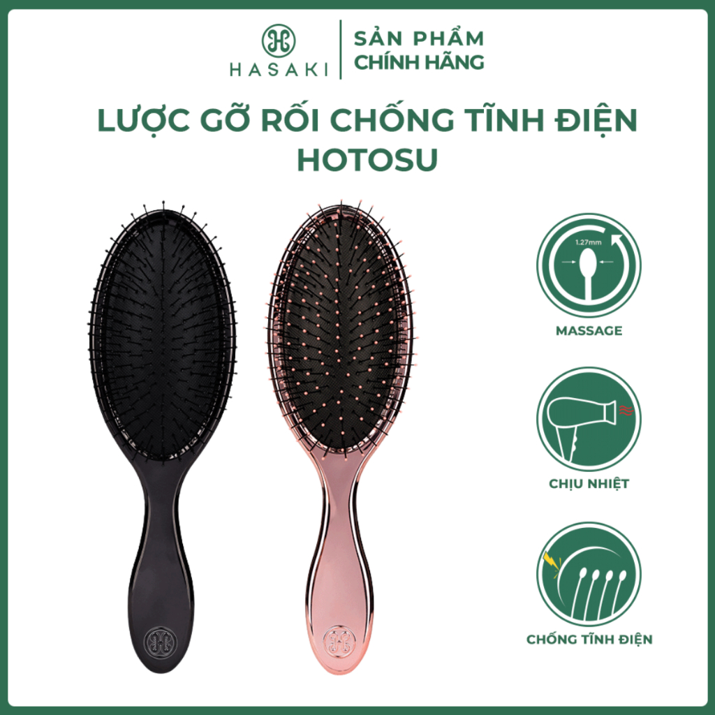 Lược Gỡ Rối Hotosu Giảm Gãy Rụng Làm Phồng Tóc Anti-Static Detangler Brush