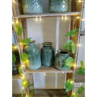 Set 3 Lọ Hoa Men Hoả Biến Để Bàn Phù Hợp Decor Nhà Cửa, Men Mộc Cắm Đa Dạng Các Loại Hoa