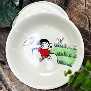 Chén/Tô/Dĩa/Ly/Lu/Vá Vẽ Shin Bút Chì Cao Cấp Mới Siêu Cưng - Gốm Lái Thiêu - Gốm Nam Bộ