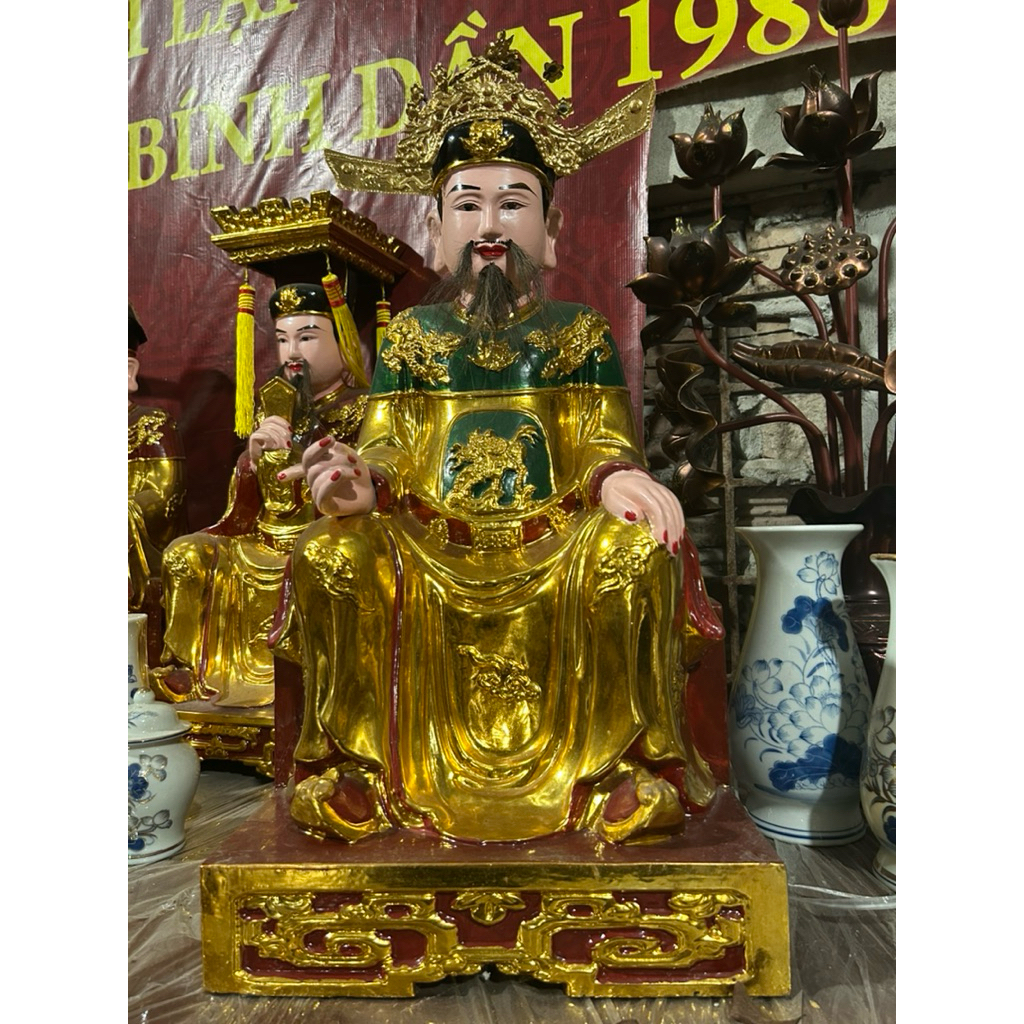 Tượng Nam Tào- Bắc Đẩu gỗ mít Sơn son thếp vàng
