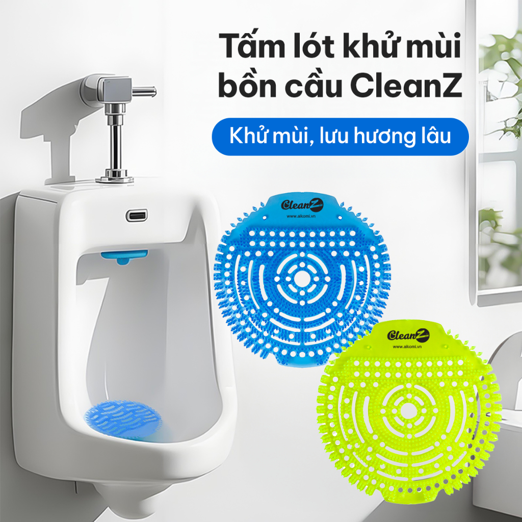 Tấm Lót Bồn Tiểu Nam Đứng, Tấm Lót Khử Mùi Bồn Cầu CleanZ - Khử mùi bồn tiểu, lọc rác, chống tắc nghẽn