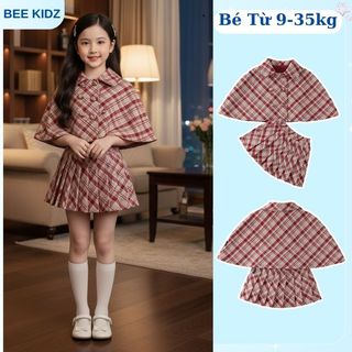 BST Set Dạ Cho Bé Gái, Set Dạ Sang Chảnh Cho Bé Gái Chất Liệu Dạ Mềm Mại Ấm Áp Mùa Đông Noel