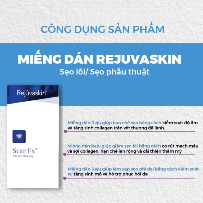Miếng Dán Ngăn Ngừa Và Ép Sẹo Lồi, Sẹo Phì Đại Scar FX 2,5cm x 2,5cm của Rejuvaskin