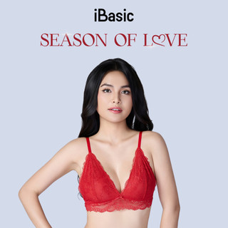[SEASON OF LOVE] Áo ngực Áo lót Bralette đệm mỏng không gọng lụa phối ren iBasic gợi cảm quyến rũ màu đỏ BRAW172