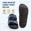 Dép da Corvin Earo quai ngang đôi 2 khóa da Microfiber đế đệm cao su form công thái học êm chân chống thấm thoáng mùi