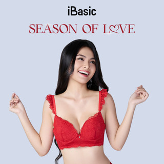 [SEASON OF LOVE] Áo ngực Áo lót Áo Bra ren mỏng có gọng màu đỏ iBasic BRAW173