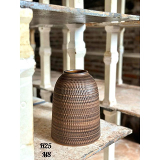 Lọ Hoa, Bình Cắm Hoa Dáng Chuông Men Nâu Cao 25cm Và 30cm Mộc Gốm Sứ Bát Tràng