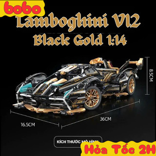 [HOT] Mô Hình Lắp Ráp Siêu Xe V12 Black Gold 36cm, Đồ Chơi Ôtô Điều Khiển Lắp Ghép Siêu Xe Quà Sinh Nhật BoboToys