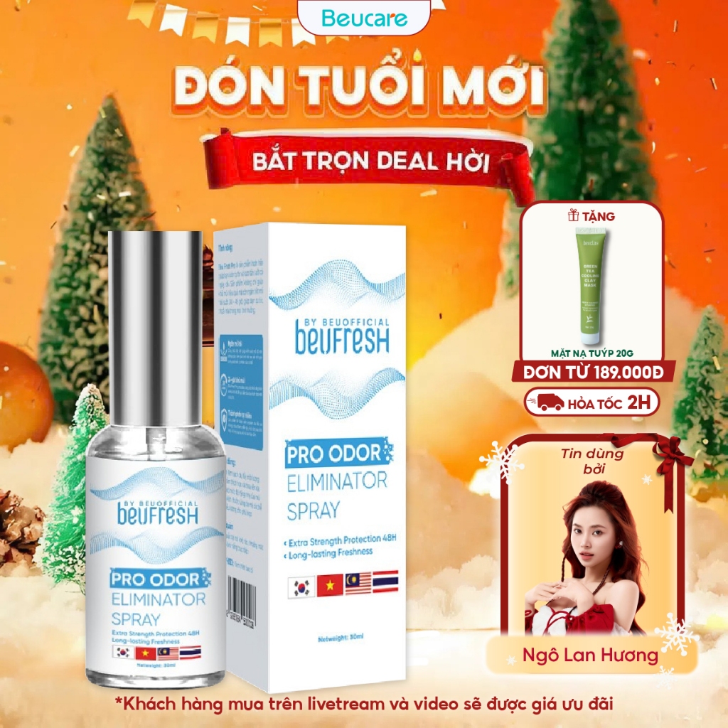 Xịt khử mùi toàn thân, lăn khử mùi BEUFRESH ngăn tiết mồ hôi, hạn chế mùi cơ thể 30ml