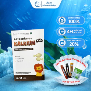 Caci Kalkium Kids Letcopharco Letco - Hộp 60 Viên Bổ Sung Canxi, Hỗ Trợ Xương & Răng Chắc Khỏe