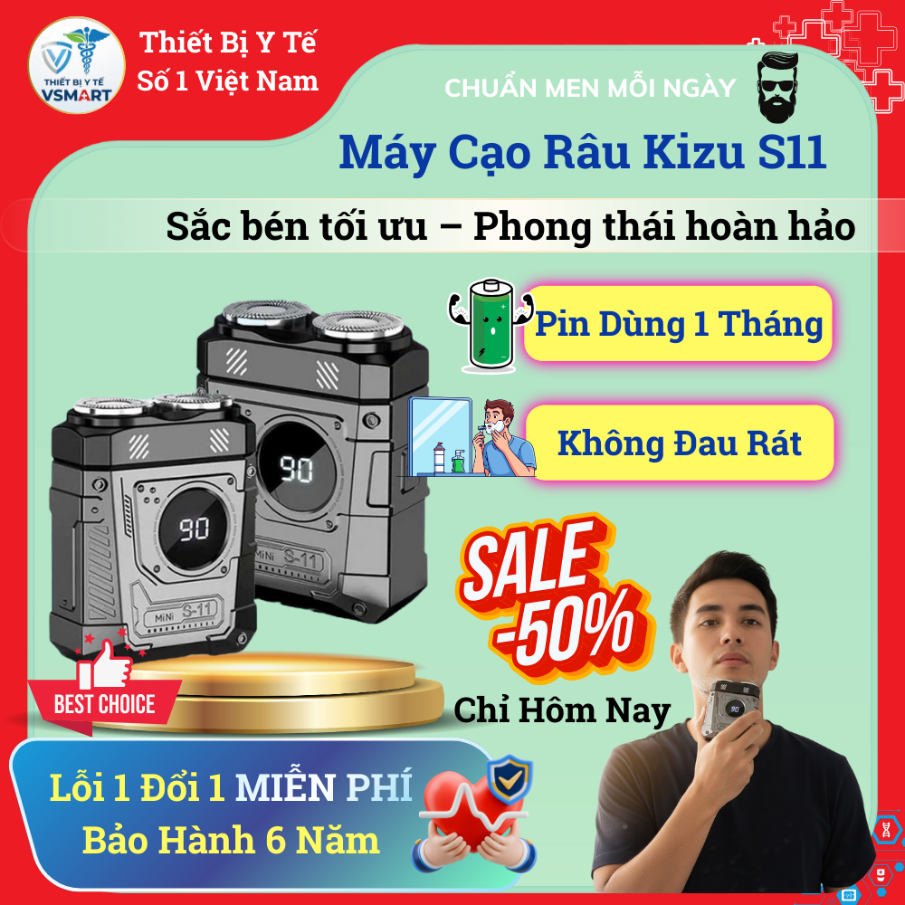 Máy Cạo Râu Sạc Pin Cho Nam Cạo Nhanh, Không Rát Da, Chống Nước Dễ Vệ Sinh, Nhỏ Gọn Mang Theo