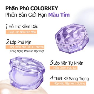 Phấn Phủ Dạng Bột COLORKEY Lasting Naturally - Occurring Loose Siêu Mịn Lâu Trôi 8g - Bebeau