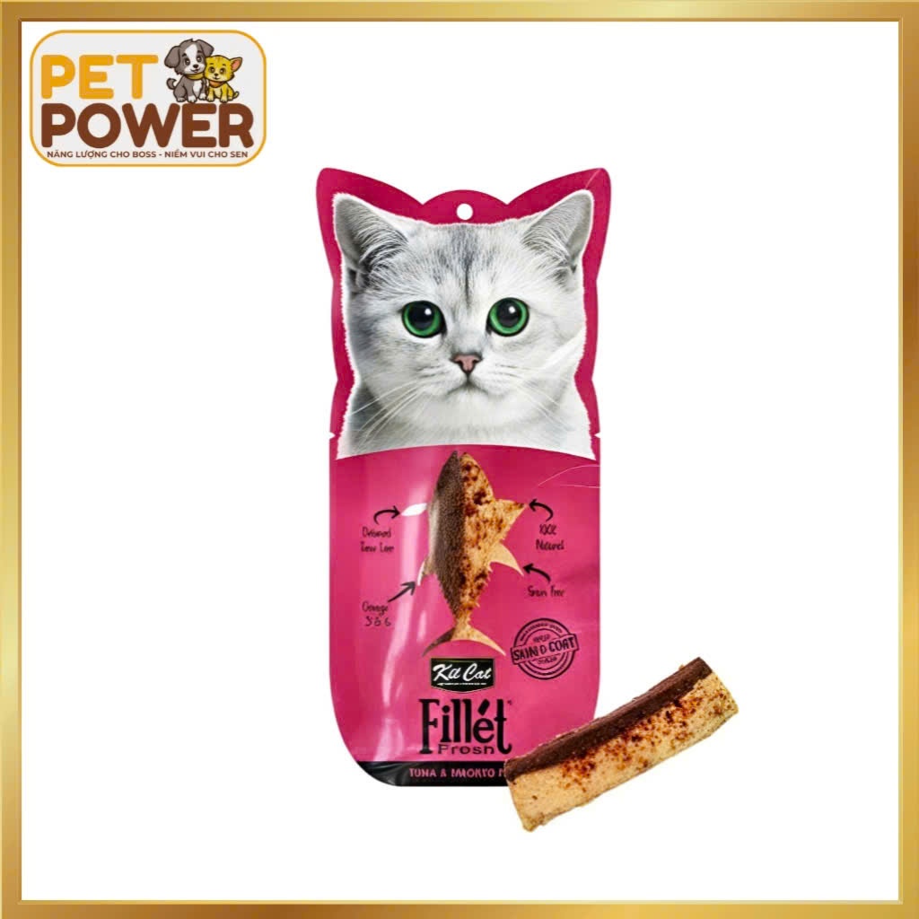 Thức ăn ướt cho mèo KitCat Fillet Fresh – Thịt nguyên miếng 100% – Gói 30g – Nhiều vị