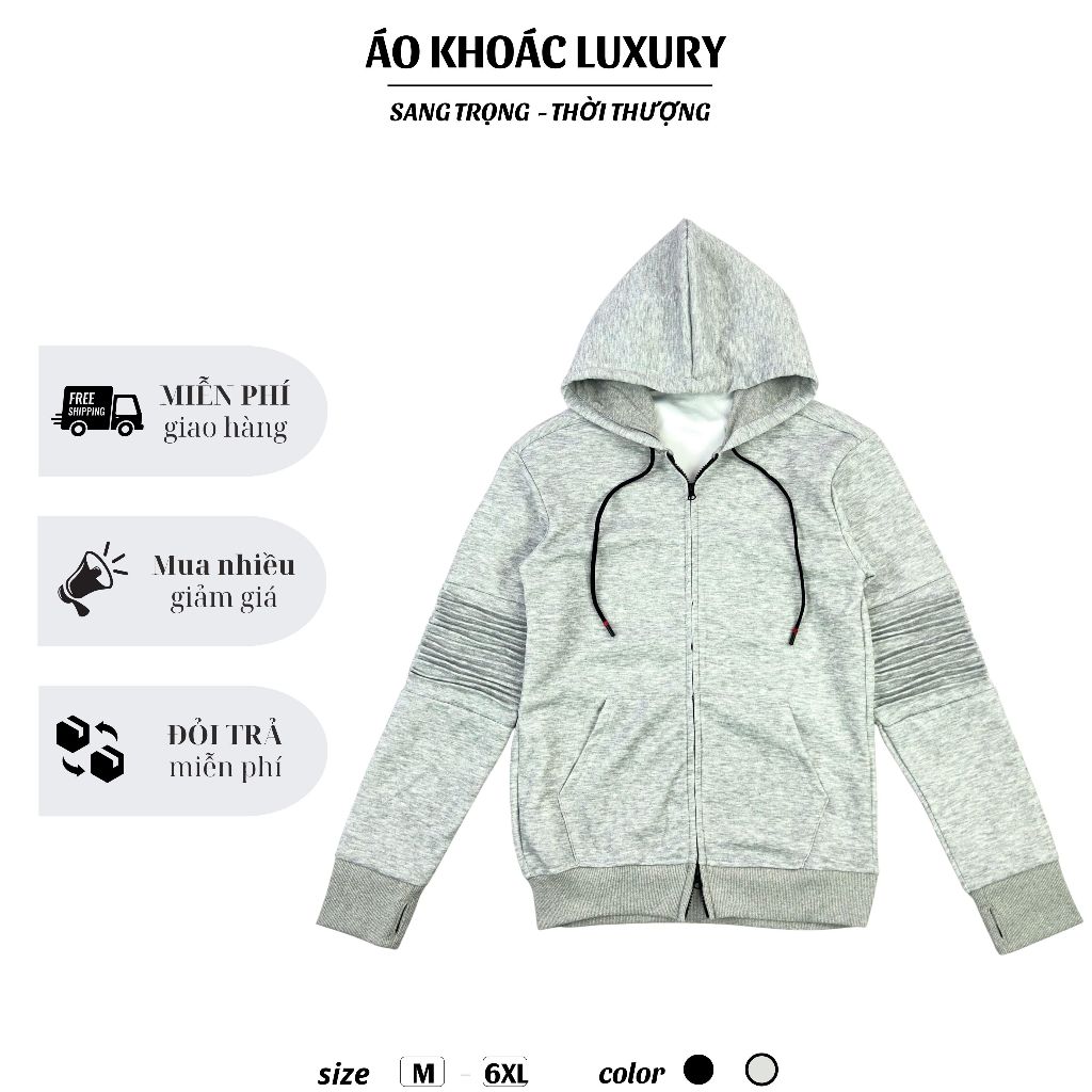 Áo Khoác Nam Boy Phố Dây Kéo 2 Chiều Thiết Kế Tay Xoắn Vải Nỉ Cao Cấp Thoáng Mát 026