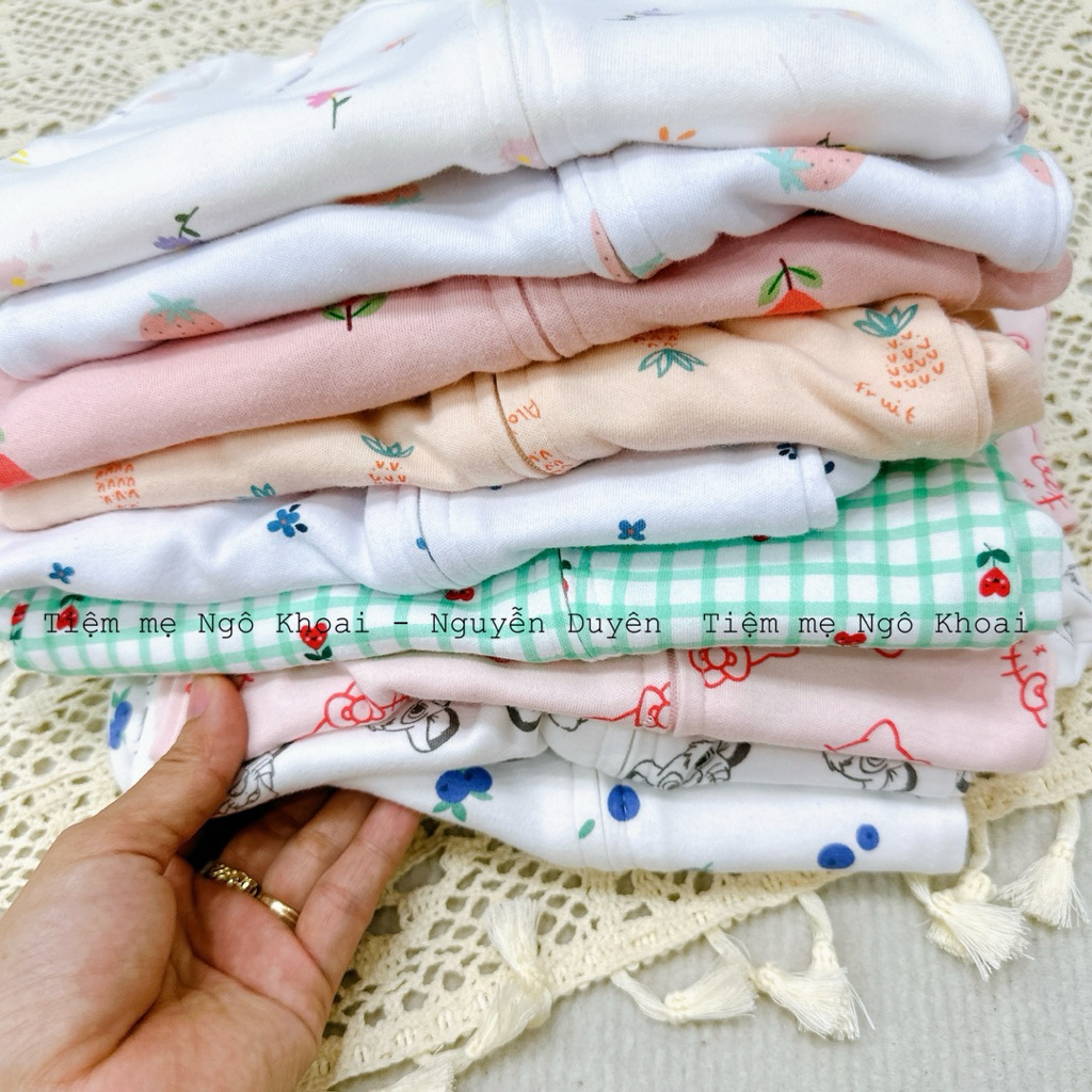 [MD46] MINENE 6-24M Sleepsuit liền tất khoá 2 chiều tiện lợi cho bé yêu chất liệu cotton mềm mát