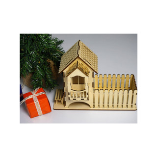 HDLaser mô hình nhà lắp ghép DIY-home HDH001(11x20x15cm)