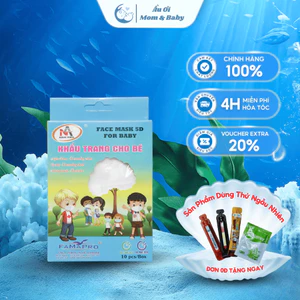 Khẩu Trang Cho Bé Famapro 5D Kids cho bé 3 tới 10 tuổi loại 5D 3 lớp Vải Không Dệt - Hộp 10 cái