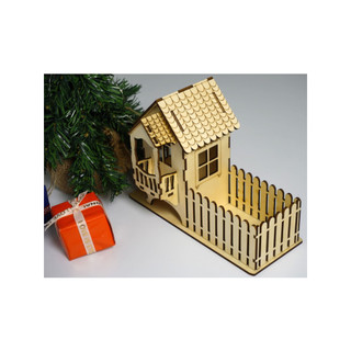 HDLaser mô hình nhà lắp ghép DIY-home HDH001(11x20x15cm)