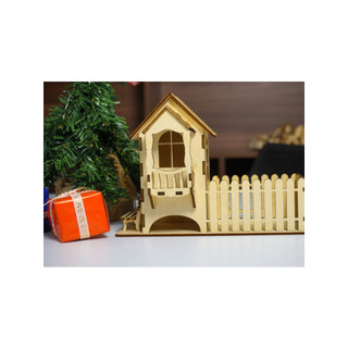 HDLaser mô hình nhà lắp ghép DIY-home HDH001(11x20x15cm)