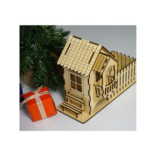 HDLaser mô hình nhà lắp ghép DIY-home HDH001(11x20x15cm)
