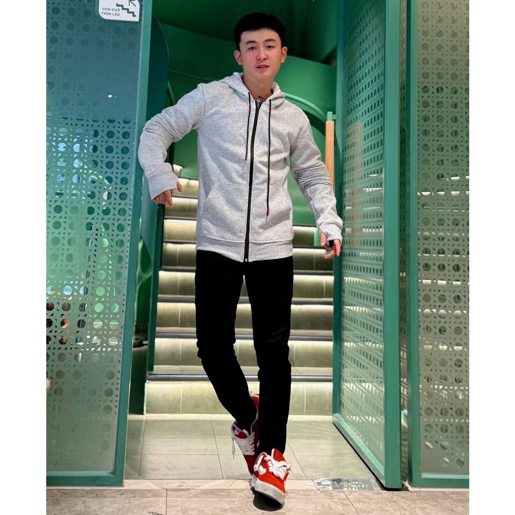 Áo Khoác Nam Boy Phố Dây Kéo 2 Chiều Thiết Kế Tay Xoắn Vải Nỉ Cao Cấp Thoáng Mát 026