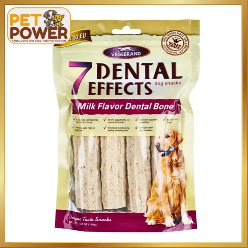 Xương Gặm Sạch Răng Cho Chó 7 Dental Gói 100g Vị Cừu & Sữa