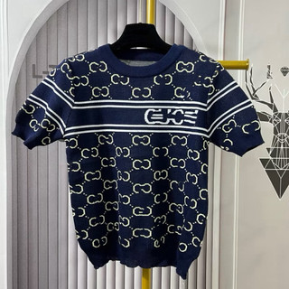 Áo len nữ cộc tay cổ tròn hoạ tiết len mềm dệt kim free size 813