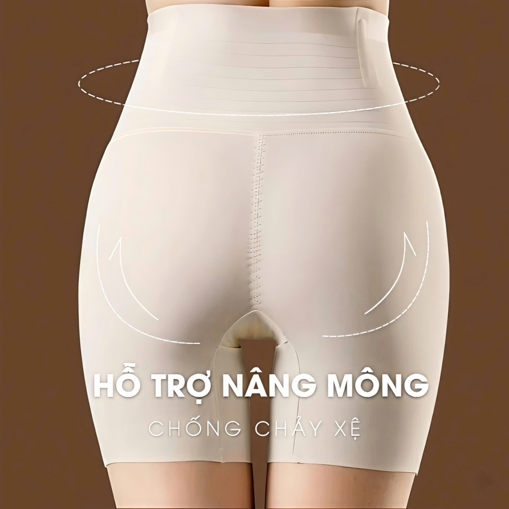 Quần gen bụng nịt bụng định hình cao cấp Heevy nâng mông thon gọn đùi, quần mặc trong váy chất liệu su đúc không lộ viền