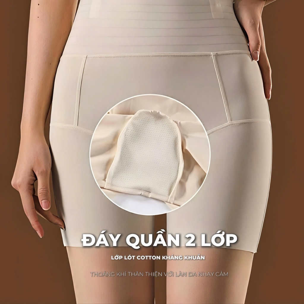 Quần gen bụng nịt bụng định hình cao cấp Heevy nâng mông thon gọn đùi, quần mặc trong váy chất liệu su đúc không lộ viền