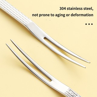 [Mới về] Set 6 dĩa trái cây inox K-WAVE [414] dĩa 2 chân họa tiết hiện đại 14cm