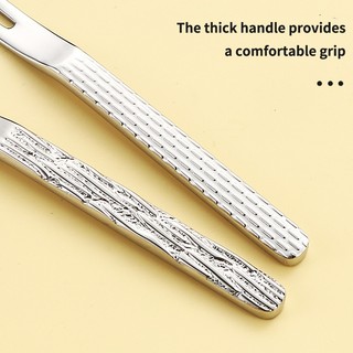 [Mới về] Set 6 dĩa trái cây inox K-WAVE [414] dĩa 2 chân họa tiết hiện đại 14cm
