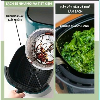 Khay đĩa giấy bạc 22cm Lót Nôi chiên Không Dầu, Lò Nướng - Khuôn Đĩa Nhôm Đựng Thức Án, Thực Phẩm