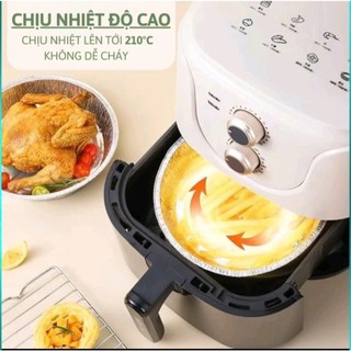 Khay đĩa giấy bạc 22cm Lót Nôi chiên Không Dầu, Lò Nướng - Khuôn Đĩa Nhôm Đựng Thức Án, Thực Phẩm