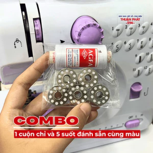 SET 5 SUỐT ĐÁNH SẴN CHỈ + CUỘN CHỈ CÙNG MÀU.
