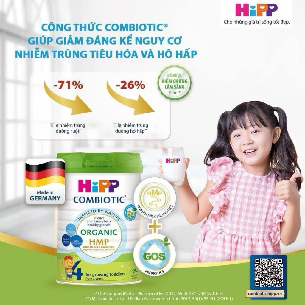{ Chính hãng} Sữa bột Hipp Combiotic cho bé số 1-2-3 ( 1 lon tặng 1 hộp bột)