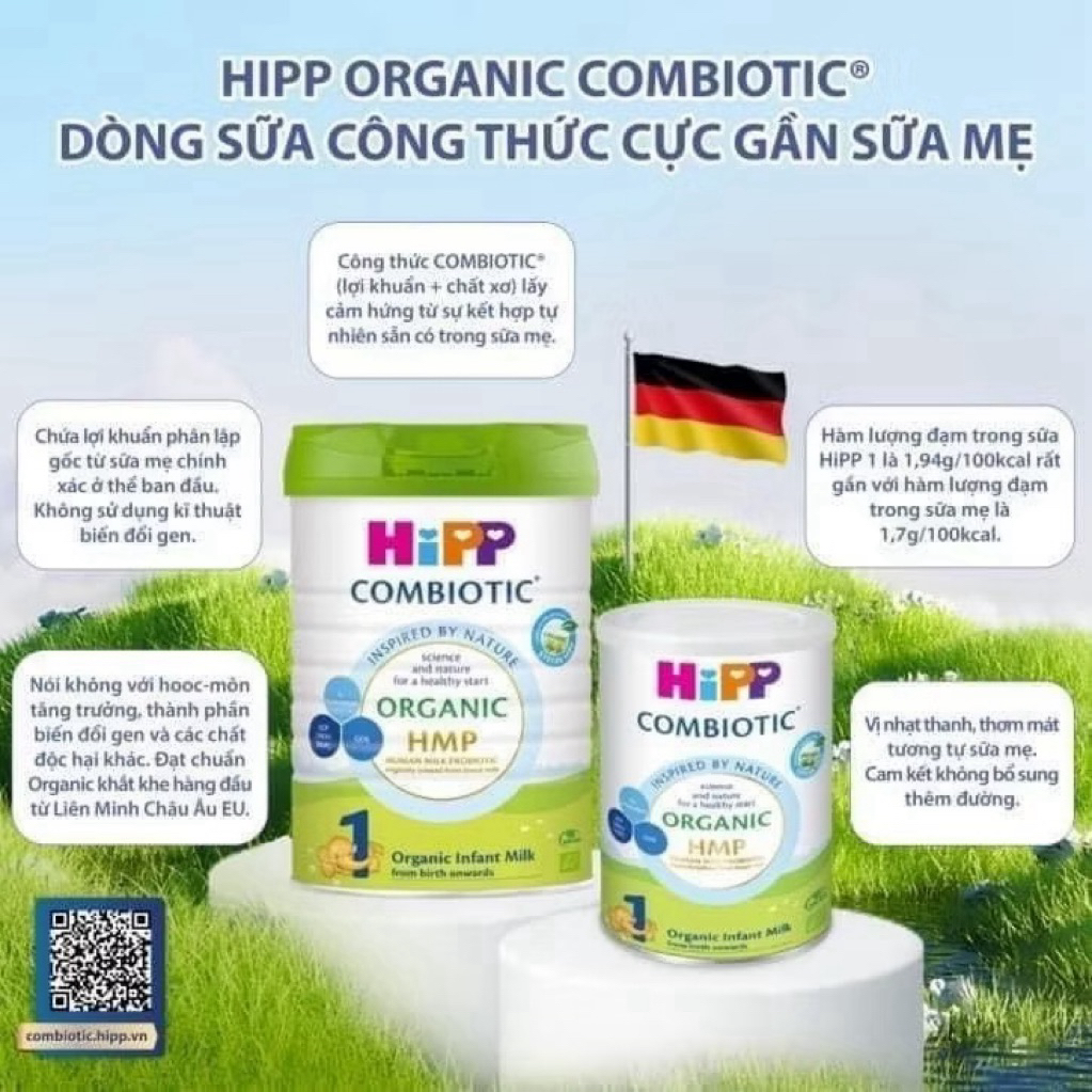 { Chính hãng} Sữa bột Hipp Combiotic cho bé số 1-2-3 ( 1 lon tặng 1 hộp bột)