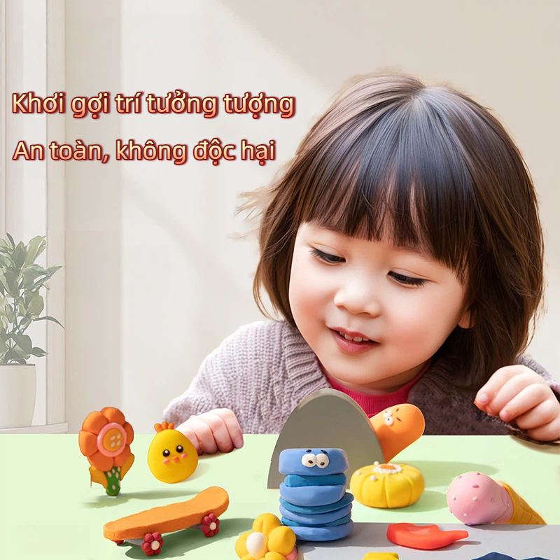Đất Nặn Deli 12 24 Màu Siêu Nhẹ Mềm Mịn Không Mùi An Toàn Không Độc Hại Đất Sét Nhẹ DIY Thủ Công Đa Màu