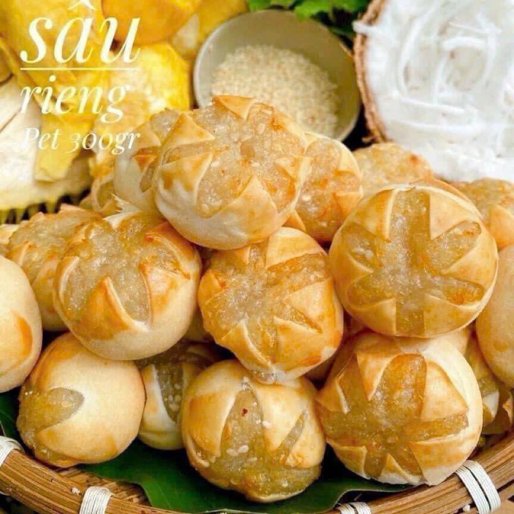 Bánh Hoa Mai Dừa - Sầu Riêng Thơm Dẻo Ăn Vặt Su Xoắn