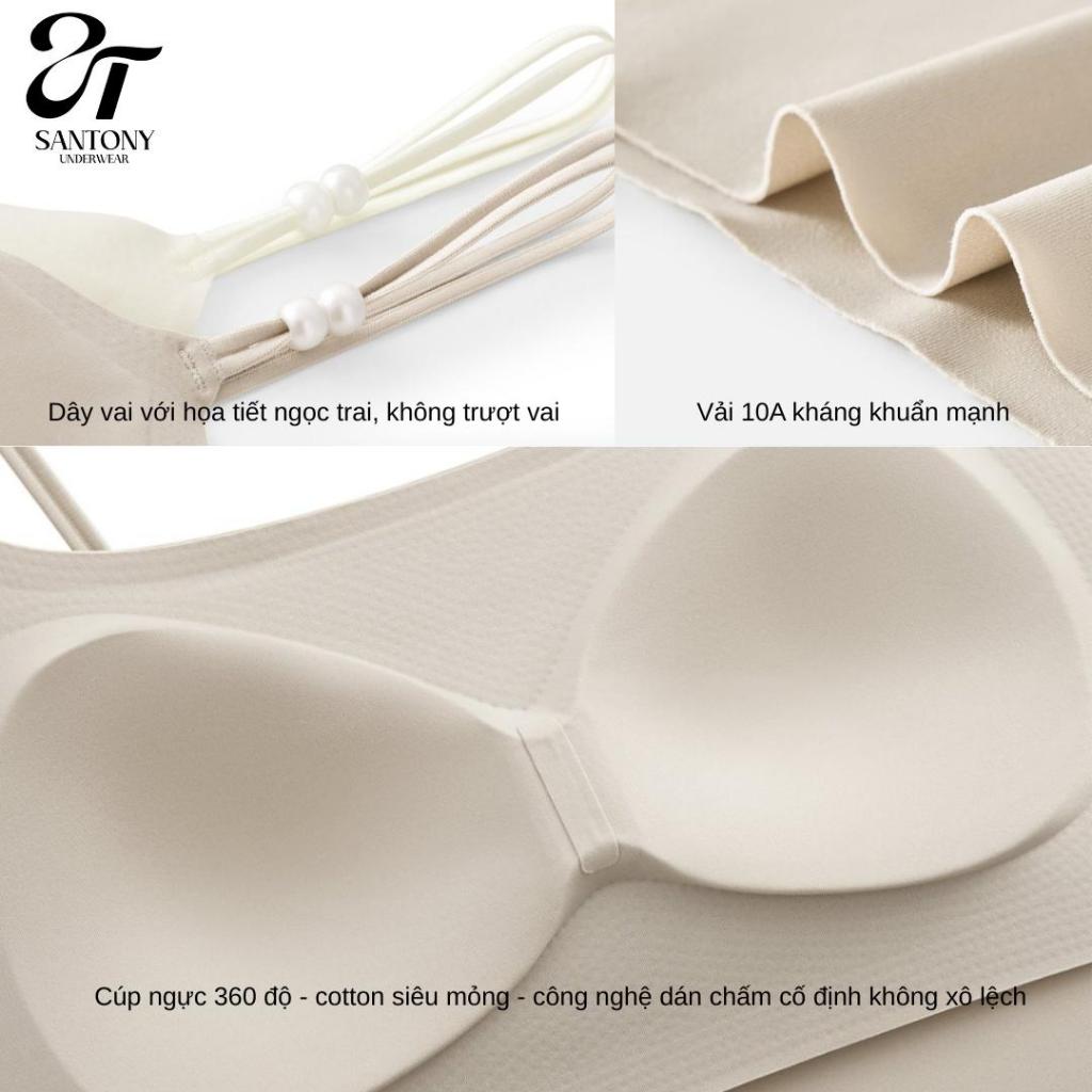 [SANTONY PIER N°5 x HƯƠNG GIANG] Áo hai dây  – Hương hoa sơn trà, mát lạnh HA, cotton siêu mỏng, kháng khuẩn - 5601